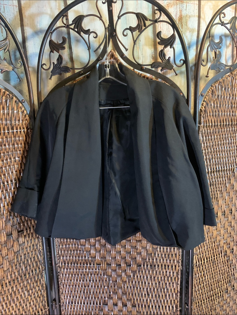 Vintage Black Crop Bolero Jacket